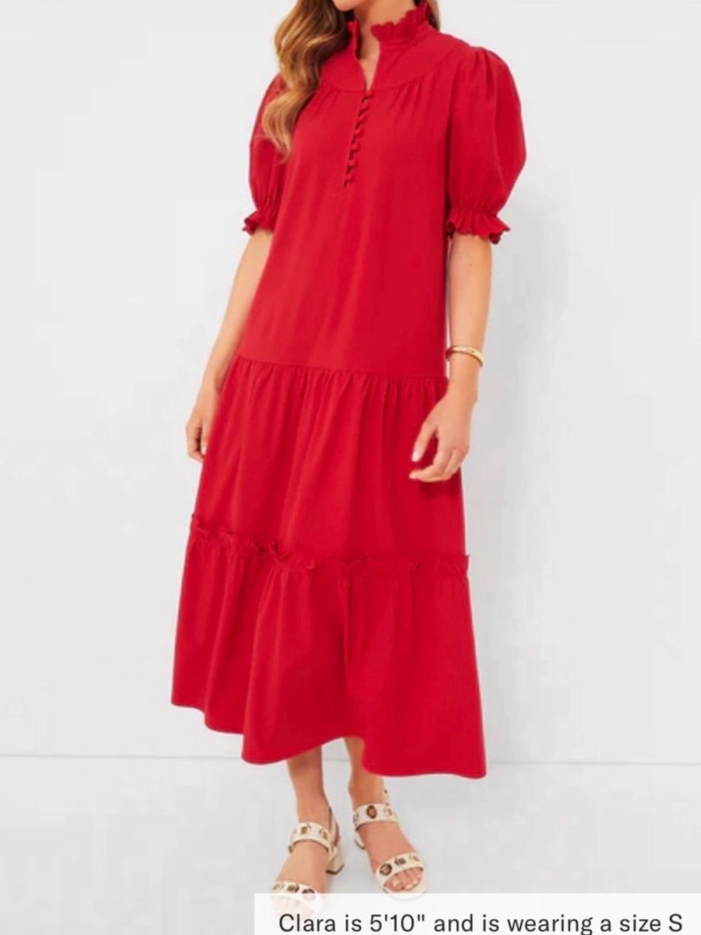 Pomander Place Tuckernuck Selena Red Maxi Dress XXS Holiday Christmas Ruffle